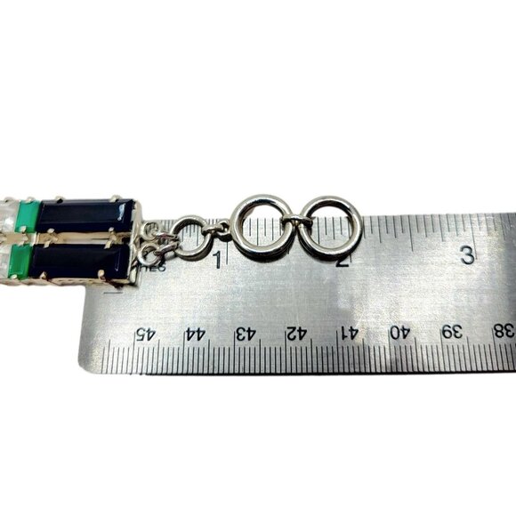 Nicky Butler Deco Toggle Bracelet Green Chalcedony .925 Sterling Silver New - Picture 10 of 14